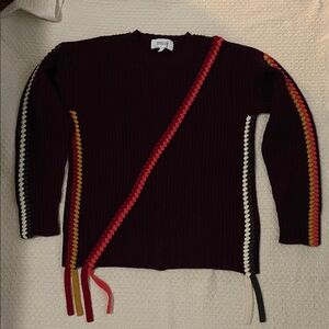 Derek Lam Plum Sweater with Vibrant Accents